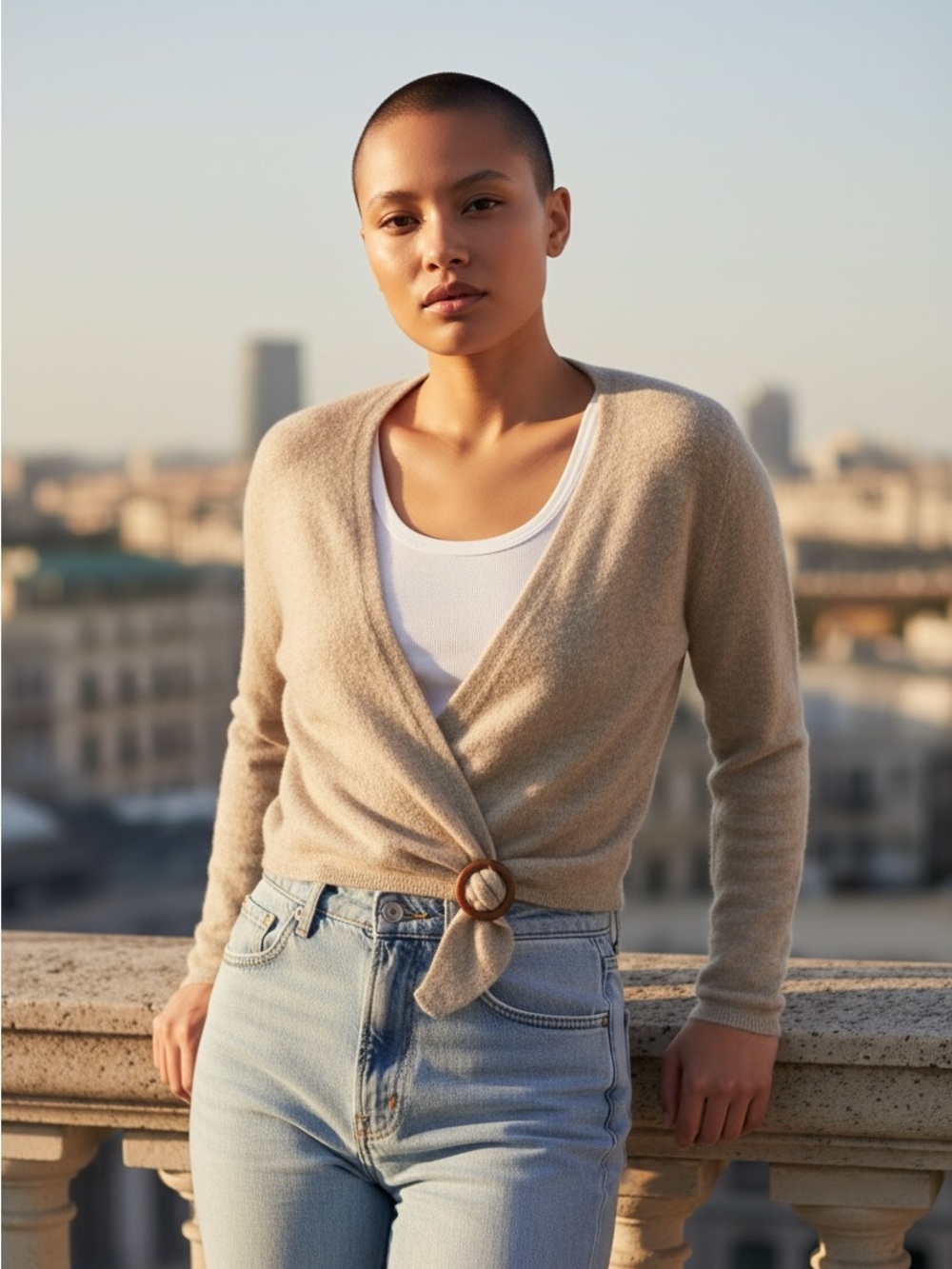 One Gray Day Beige Sweater